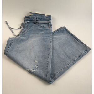 Levi's Premium Women XL Baggy Straight Leg Mid Rise Zip Fly Jeans 31x29 Blue NWT